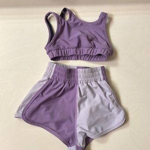 Honeycut dancewear purple 2 piece set